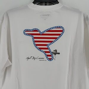 NEW Birddogs White Short Sleeve Big Cannons American Flag Graphic Shirt size XL